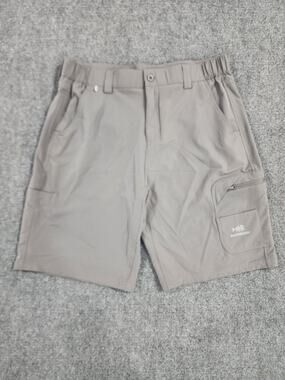 Bassdash Mens Large Performance Fishing Cargo Shorts Char Gray Quick Dry UPF 50+